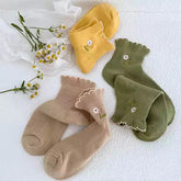 Calcetines con bordado de flores de cabaña